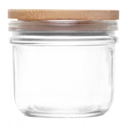 Porta Mantimento 8,2x7,7cm Com Tampa De Bambu Renova Vidro